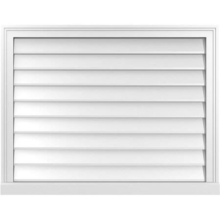 Ekena Millwork Vertical Surface Mount PVC Gable Vent w/ 2"W x 2"H , Brickmould Sill Frame, 36"W x 28"H GVPVE36X2803SN